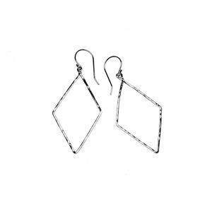 Sterling silver diamond shaped earrings